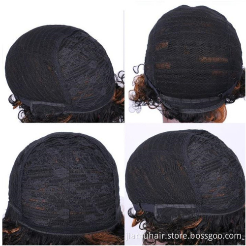 Short Kinky Curly Human Hair Wig,  Pixie Cut Human Hair Wigs For Black Women 100% Brazilian Virgin hair bobo wig